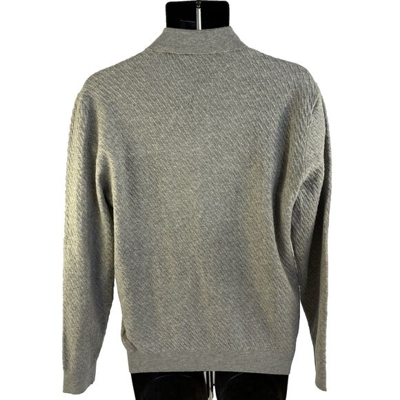 New Mens Tahari Long Sleeve Polo Sweater Size Small NWT Gray Wool Blend - Picture 7 of 7
